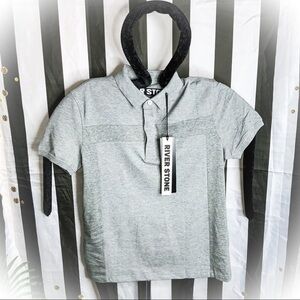RIVER STONE MENS GRAY POLO SIZE SMALL CASUAL WEAR